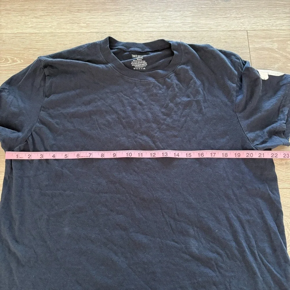 True Religion Mens Navy Blue Short Sleeve Casual Cotton Comfy T-Shirt Size‎ XL